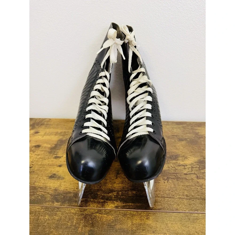 Sherbrooke Ice Hockey‎ Skates Size 10 Black Vintage Lightly Used